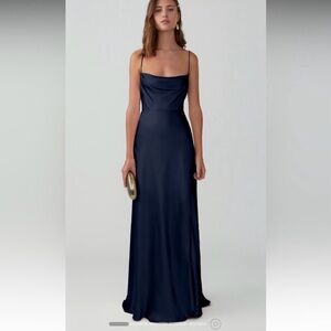 Fame and Partners Navy Blue Gown